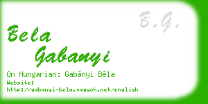 bela gabanyi business card