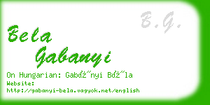 bela gabanyi business card